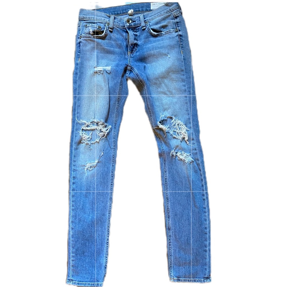 Rag & Bone Ripped Denim Mid-Rise